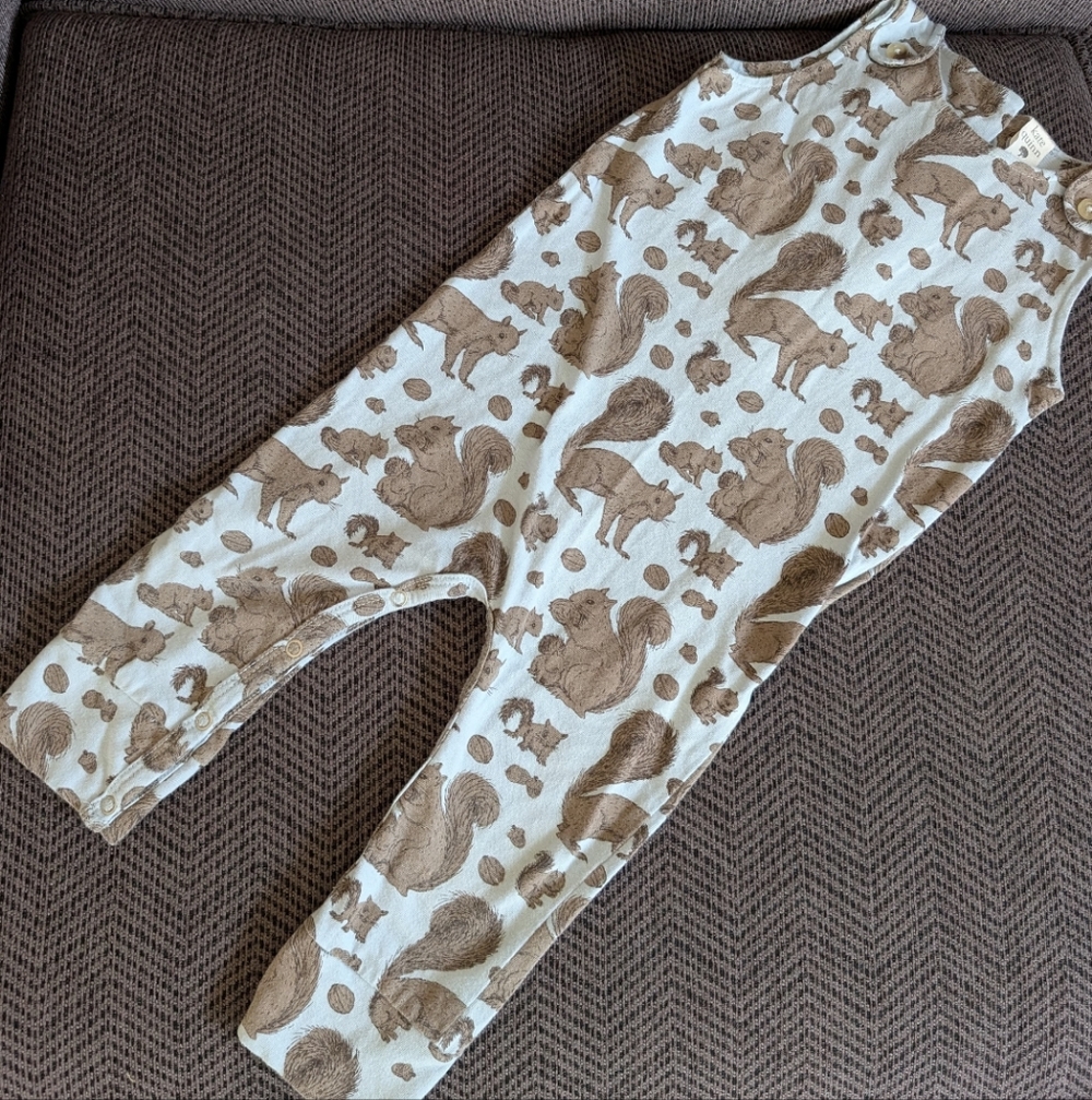 Kate Quinn Squirrel Print Romper Organic Cotton 12-18 Months